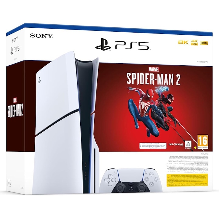 Consola PlayStation 5, 2TB SSD + Joc Marvel Spider-Man 2 (Disc)
