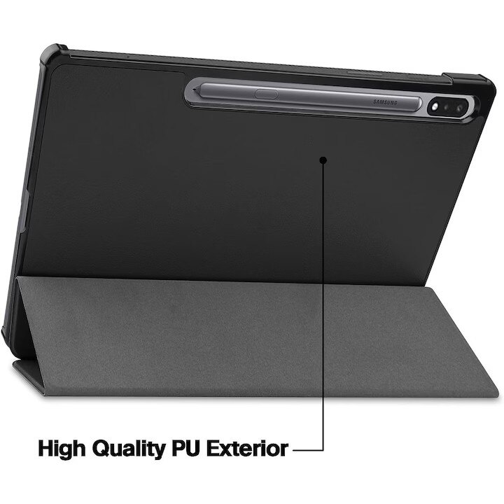 Husa pentru Samsung Galaxy Tab S10 Lite, S9, S9 FE, S10 FE functie sleep/wake-up, VIENOD, negru