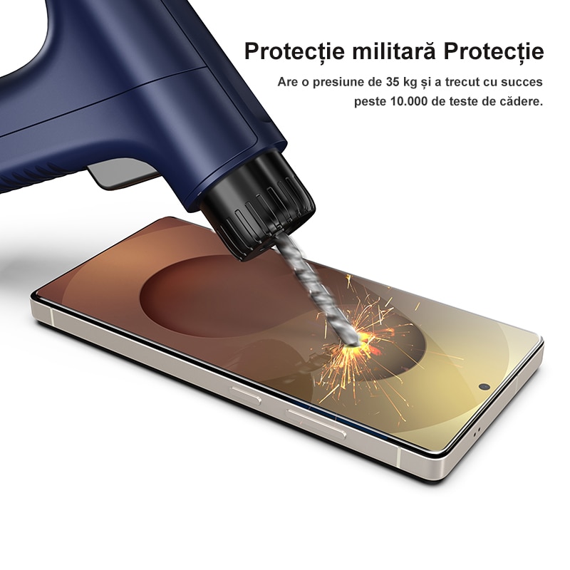 Folie Protectie Telefon, Folie Sticla MOGU Pentru Samsung S25 plus, Protectie Profesionala Ecran 3D, Privacy, Full Cover, Anti Zgarieturi, Ultra HD, Vine cu un Dispozitiv Simplu de Instalare Pentru o Pozitionare Precisa, Transparenta
