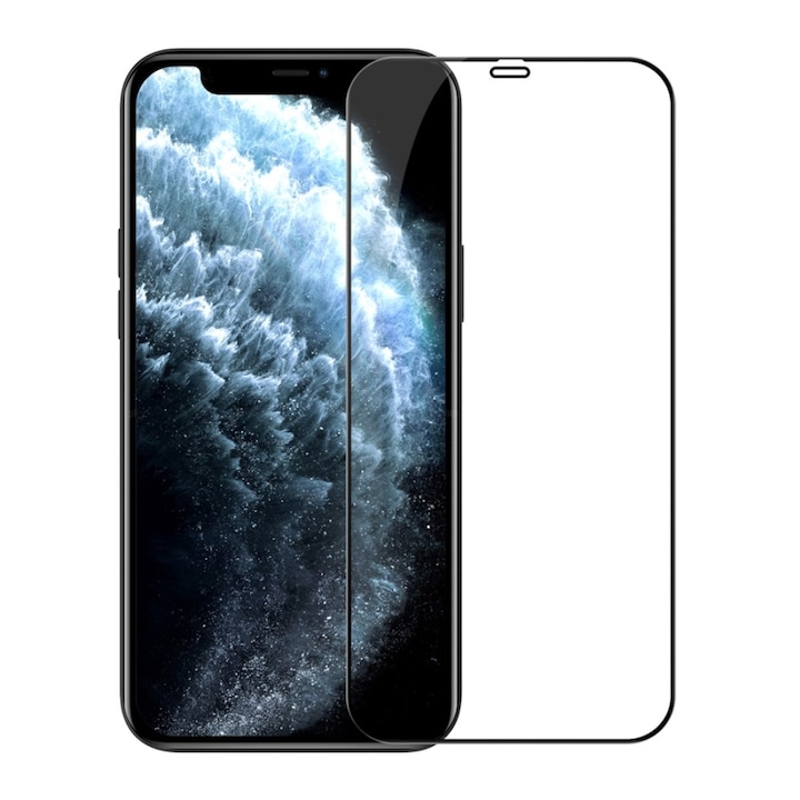 Folie Sticla securizata Flippy compatibila cu Apple iPhone 12/iPhone 12 Pro Full Glue Negru
