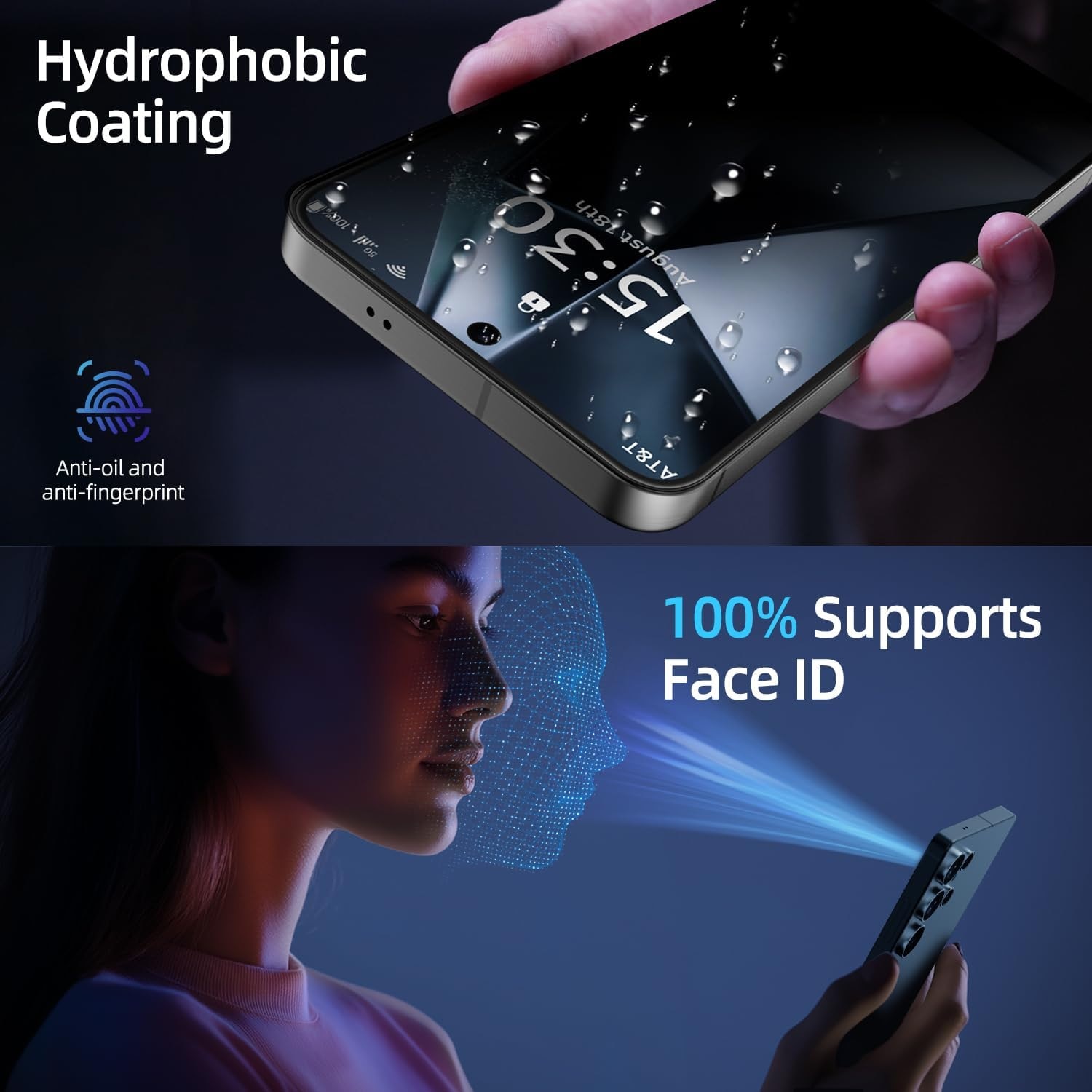 Folie de Protectie pentru Samsung Galaxy A54, Omelivon, Sticla Securizata, cu Kit de Aplicare Instanta si Functie Automata de Indepartare a Prafului, Duritate 9H+, Ultra HD, Anti Amprente