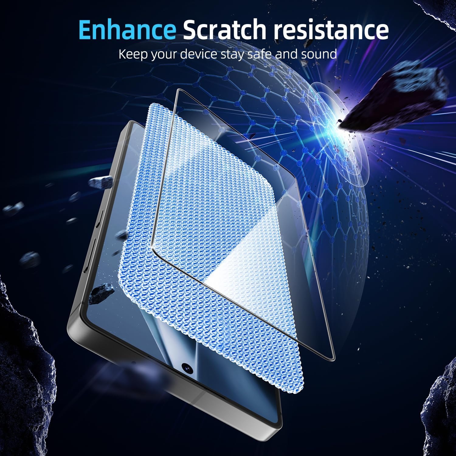 Folie de Protectie pentru Samsung Galaxy A54, Omelivon, Sticla Securizata, cu Kit de Aplicare Instanta si Functie Automata de Indepartare a Prafului, Duritate 9H+, Ultra HD, Anti Amprente