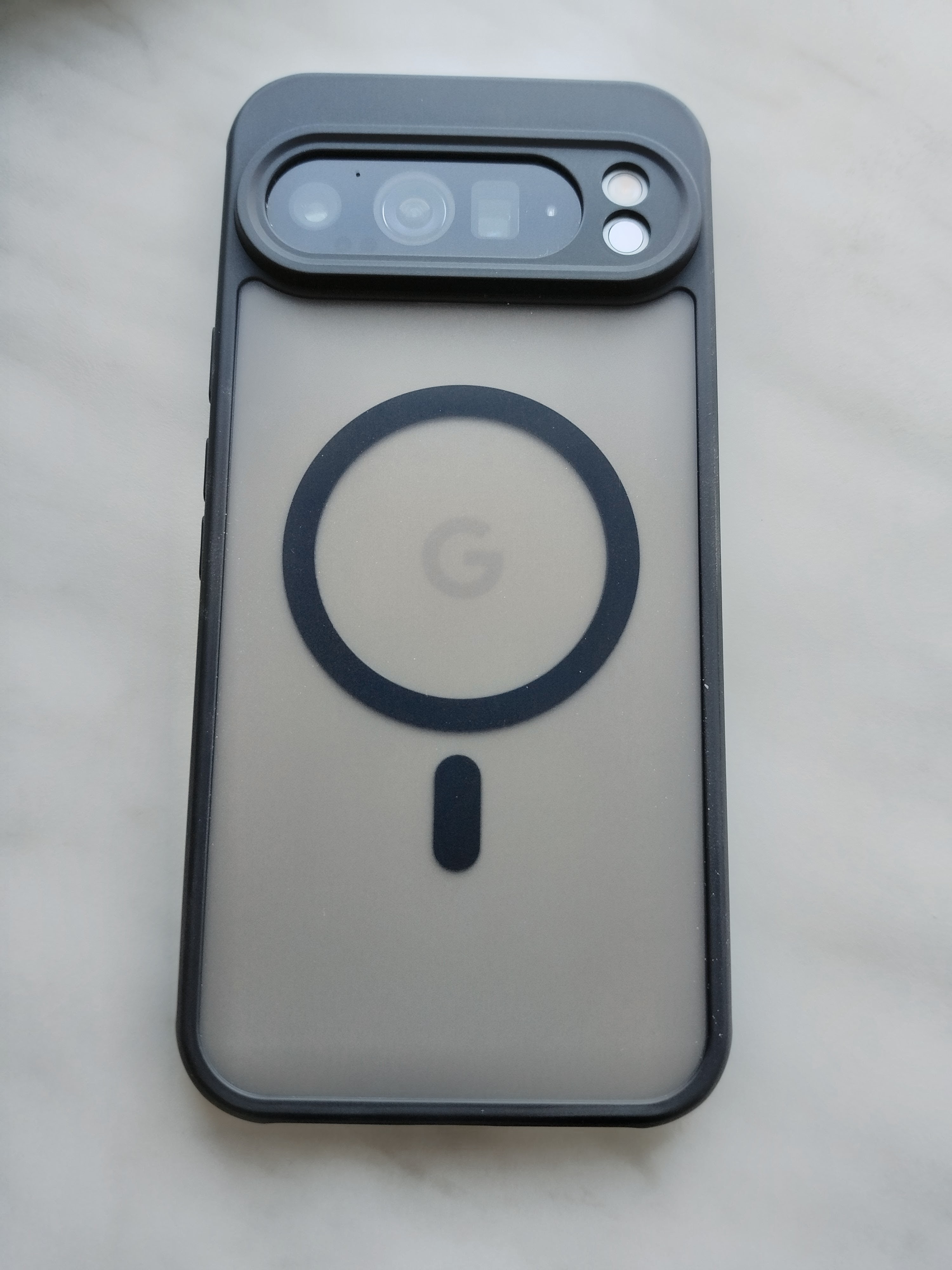 Husa pentru telefon, compatibila cu Google Pixel 9 Pro XL, suport pentru incarcare wireless, negru