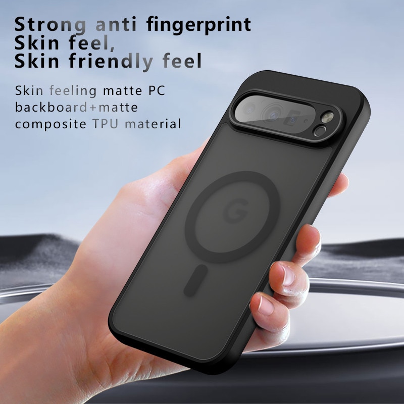 Husa pentru telefon, compatibila cu Google Pixel 9 Pro XL, suport pentru incarcare wireless, negru