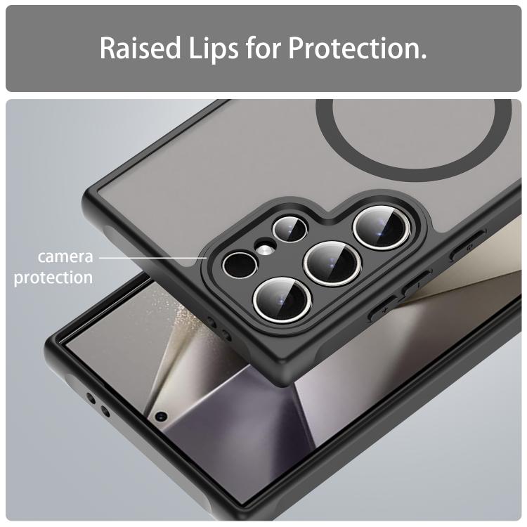 Husa pentru Samsung Galaxy S25 ULTRA, MagSafe, Hybrid Ultra Slim, Carcasa spate Mat, Hardcase, Antisoc, Negru