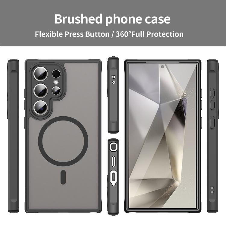 Husa pentru Samsung Galaxy S25 ULTRA, MagSafe, Hybrid Ultra Slim, Carcasa spate Mat, Hardcase, Antisoc, Negru