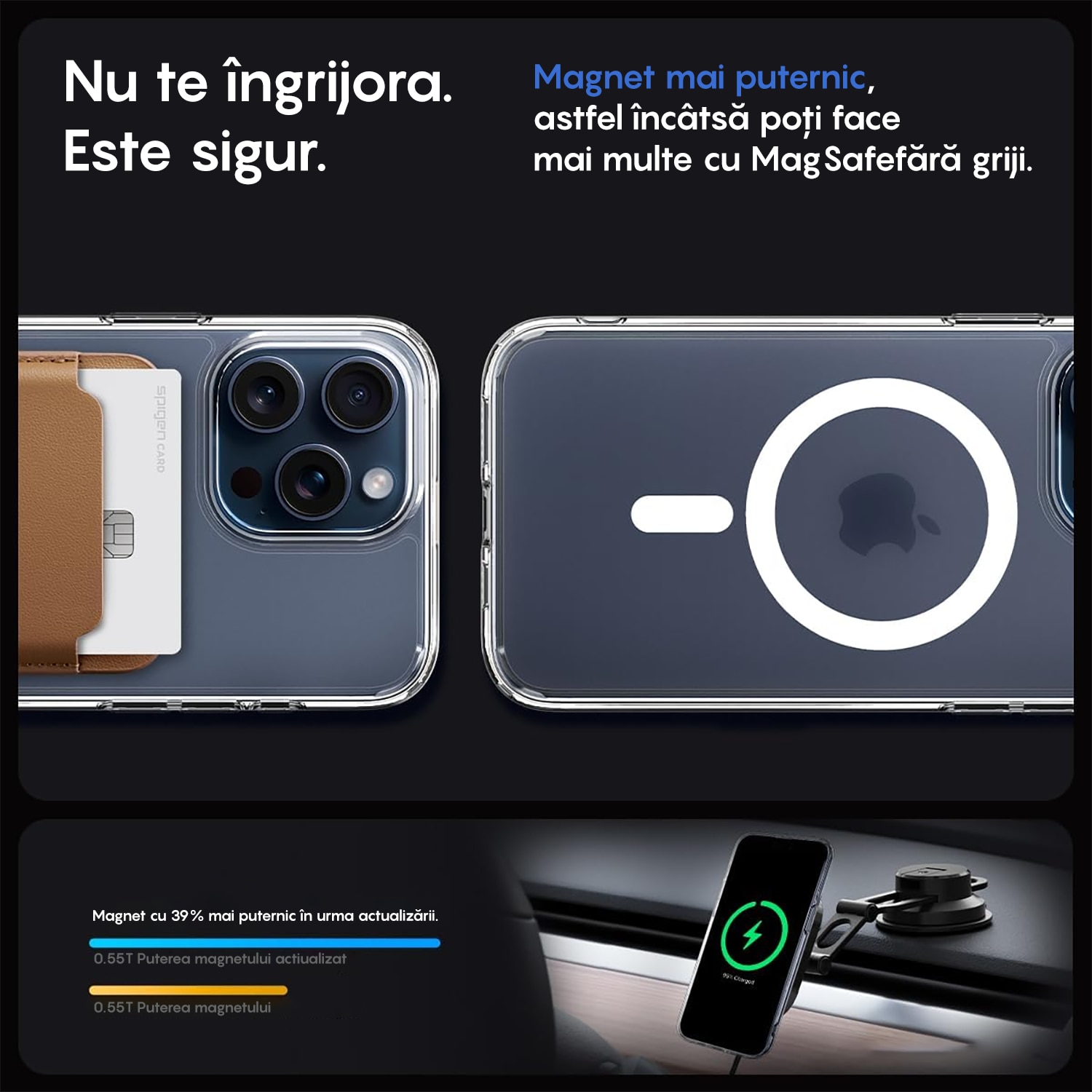 Husa compatibila cu Incarcarea Magsafe compatibila cu iPhone 15 Pro, CASEY STUDIOS™, de Protectie, Slim, pentru Incarcare Wireless, Margini Ridicate de Protectia Ecranului si a Camerelor