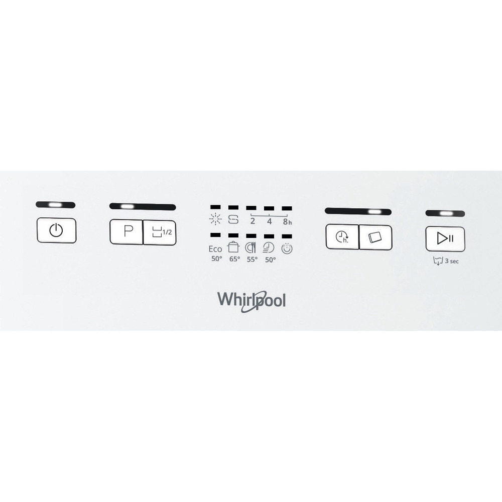 Masina de spalat vase Whirlpool WSFE 2B19, 10 seturi, 5 programe, Clasa F, 45 cm, Alb
