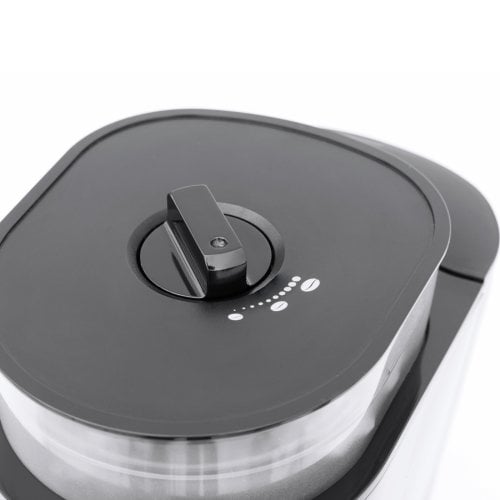 Cafetiera programabila 2 in 1 Caso Germany, Grande Aroma 100, rasnita cafea incorporata, setare grad macinare, rezervor de apa detasabil 1.4 l, oprire automata, timer, control touch, putere 1000 W, negru/argintiu