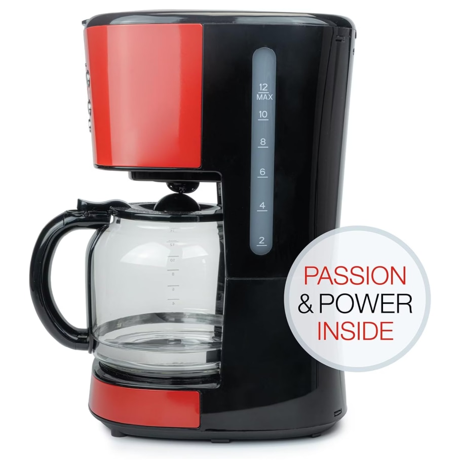 Cafetiera Korona Retro Red, 900 W, 1.5 L, Afisaj LCD, Functie oprire automata, Functie programare