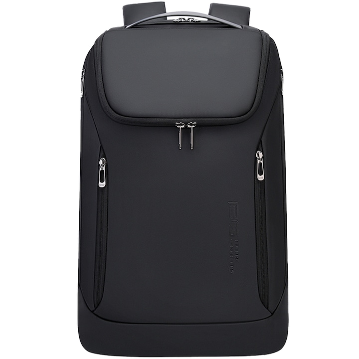 Rucsac laptop 15.6 inch, port USB, si USB-C, rezistent la stropi de apa, sistem fixare pe valiza, potrivit calatorii, BANGE, BG2517BK, Negru