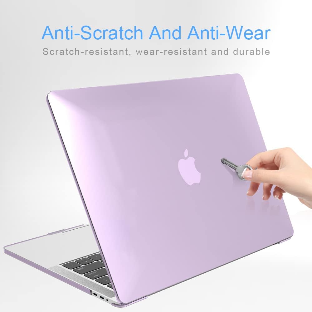 Carcasa de protectie, Compatibila cu Macbook Air 13 inch Touchbar, Ultra-Slim, Lucioasa, Mov