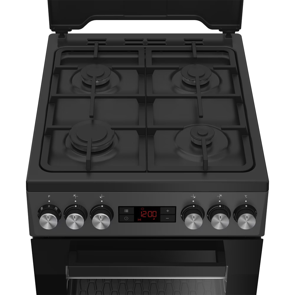 Aragaz BEKO FSM52330DAON, 4 arzatoare, Gaz + Electric, L 50 cm, Grill, Antracit