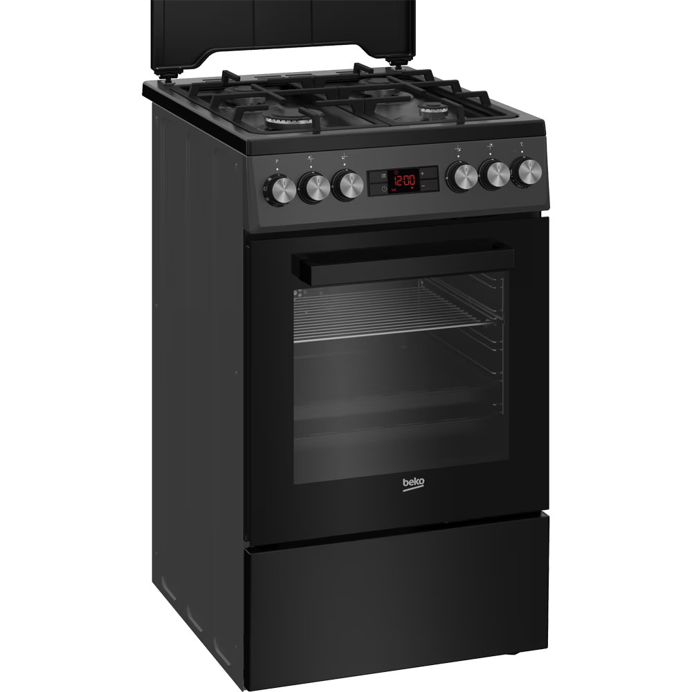 Aragaz BEKO FSM52330DAON, 4 arzatoare, Gaz + Electric, L 50 cm, Grill, Antracit