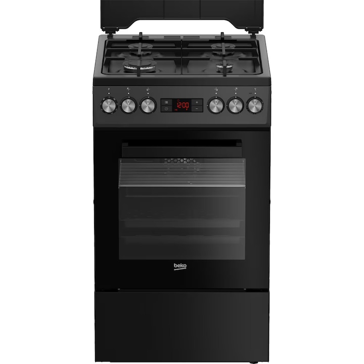 Aragaz BEKO FSM52330DAON, 4 arzatoare, Gaz + Electric, L 50 cm, Grill, Antracit