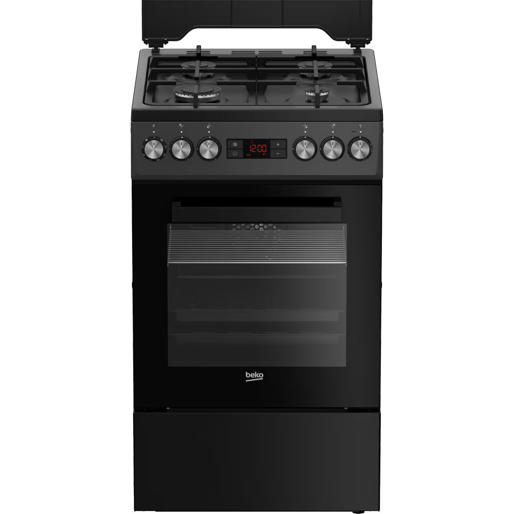 Aragaz BEKO FSM52330DAON, 4 arzatoare, Gaz + Electric, L 50 cm, Grill, Antracit