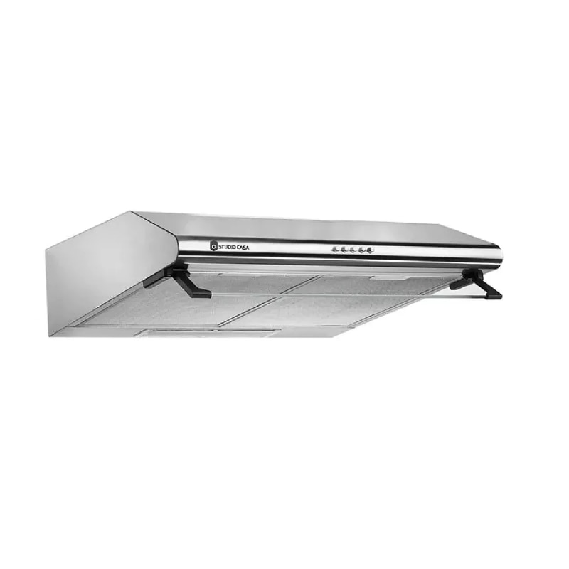 Pachet Aragaz mixt si hota clasica inox Studio Casa Viva EL Duetto, cuptor electric + cuptor gaz, 4 arzatoare gaz, inox/sticla neagra, 60x60cm