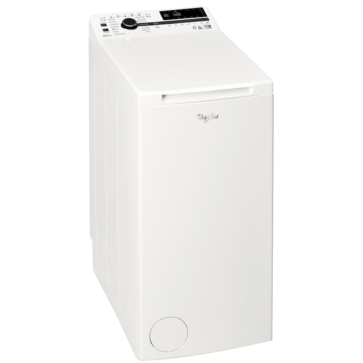 Masina de spalat rufe cu incarcare verticala Whirlpool TDLRB65242BSEUN, 6.5 kg, 1200 RPM, Clasa C, Motor Inverter ZEN, Tehnologia al-6lea Simt, Alb