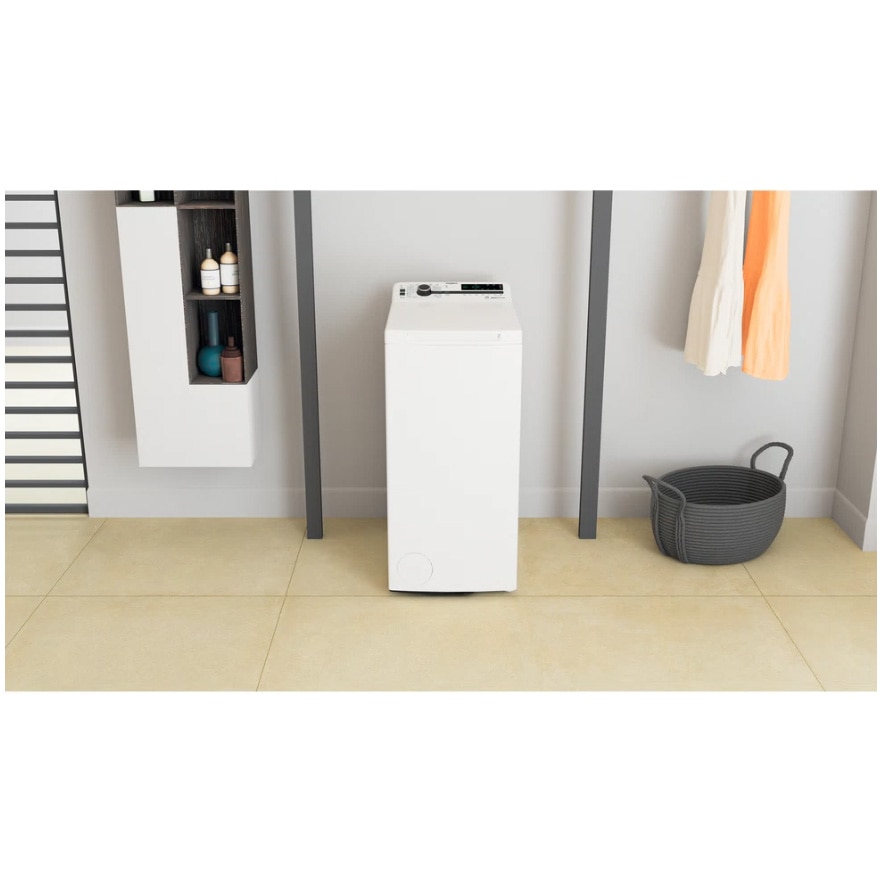 Masina de spalat rufe cu incarcare verticala Whirlpool TDLRB7232BSEU, 7 kg, 1200 rpm, Clasa D, Motor Inverter Zen, Display Digital, Tehnologia Al 6-lea Simt, Alb