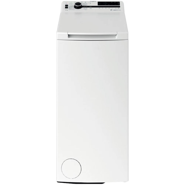 Masina de spalat rufe cu incarcare verticala Whirlpool TDLRB7232BSEU, 7 kg, 1200 rpm, Clasa D, Motor Inverter Zen, Display Digital, Tehnologia Al 6-lea Simt, Alb
