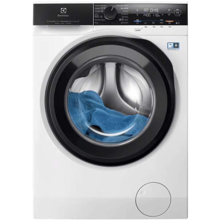Masina de spalat rufe cu uscator Electrolux EW8W4402QE, Spalare 11 kg, Uscare 7 kg, 1400 rpm, WIFI, LCD, Clase energie A spalare/ D spalare+uscare, Dozator Universal, UltraCare+SteamCare, TimeManager, Adancime 60 cm, Alb