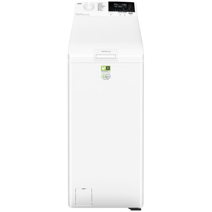 Masina de spalat rufe cu incarcare verticala AEG Ecoline LTR6G363E, 6 kg, 1300 RPM, Clasa A, Tehnologie ProSense, SoftOpening, Time Save, Rapid 20 min, Motor Inverter, Alb