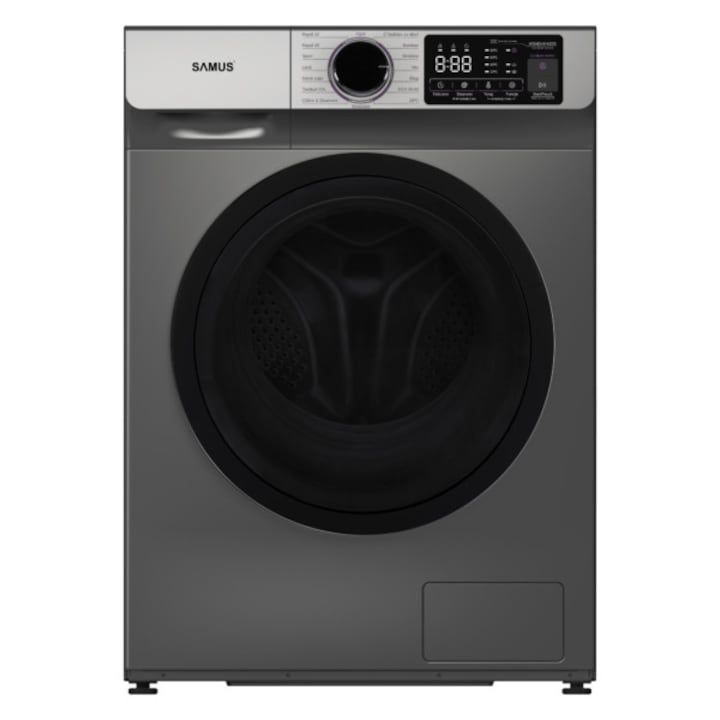 Masina de spalat rufe Samus WSADI-9142DS, Capacitate 9 Kg, 15 programe, Viteza de centrifugare 1400 rot/min, Clasa energetica A, Gri