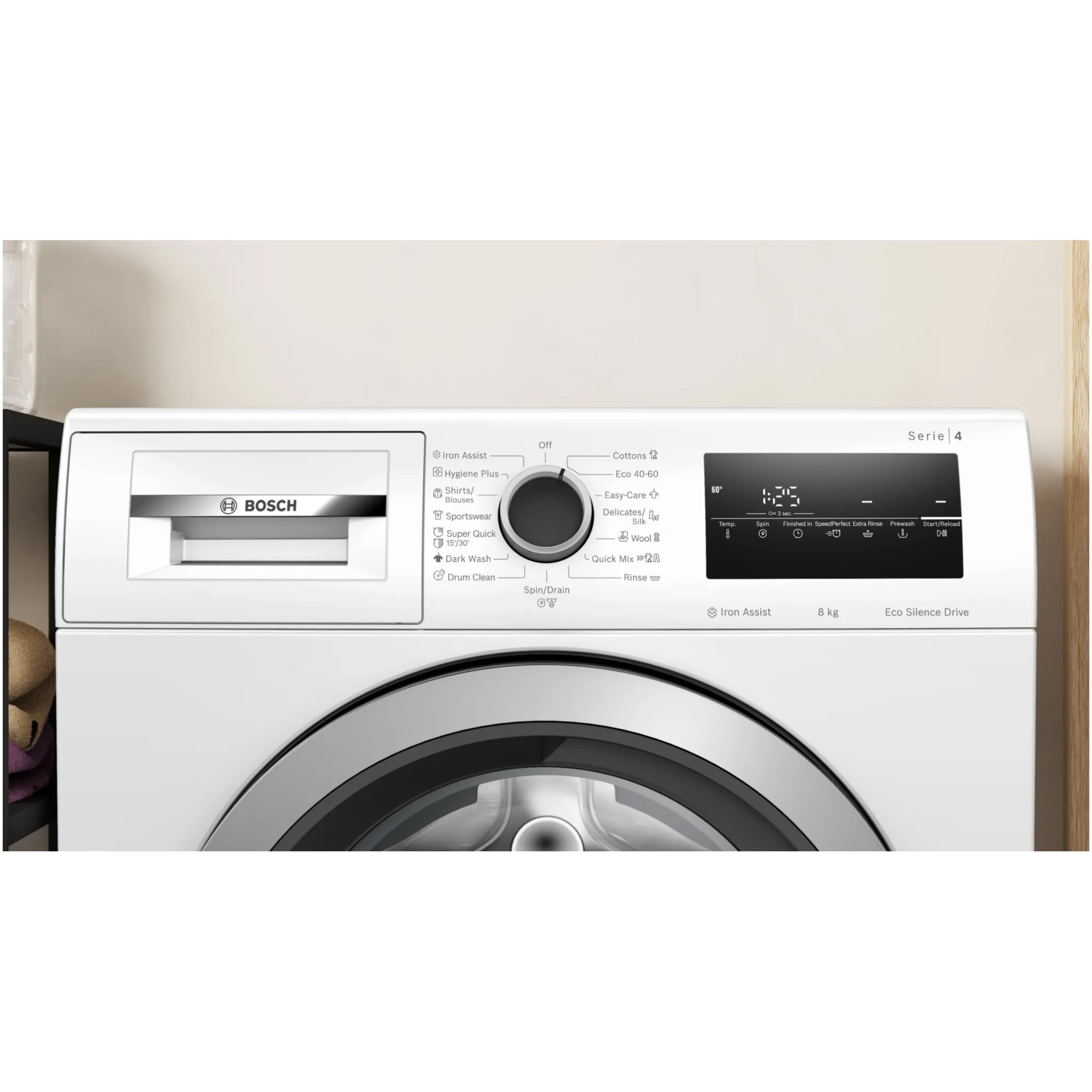 Masina de spalat rufe Bosch WAN24266BY, 8 kg, 1200 RPM, Iron Assist, Clasa A, EcoSilence Drive, Alb
