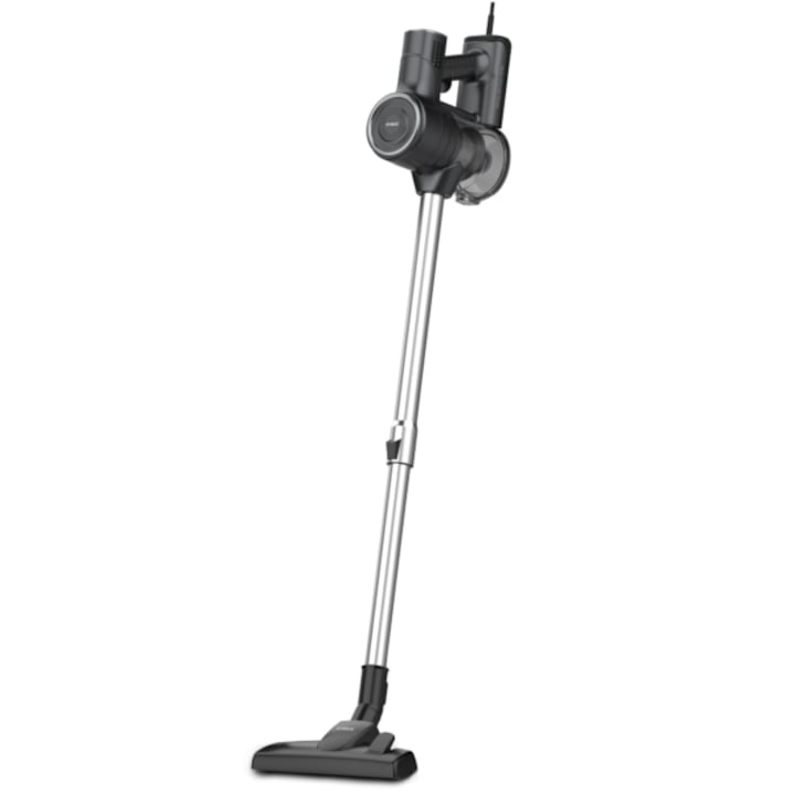 Aspirator vertical 2 in 1 Samus Sticky 60 Eco Gray, Motor 600 W, Putere aspirare 180 W (16 kPa), Sistem de aspirare tip cyclonic, Capacitate rezervor 800 ml, Filtru hepa, Gri