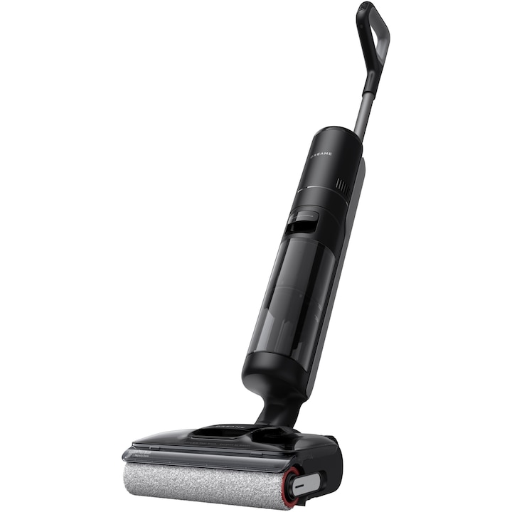 Aspirator vertical umed uscat Dreame H12 Pro FlexReach HHR44A, 18.000Pa, 400W, baterie 4000mAh, autonomie 50min, rezervor apa curata 800ml, apa murdara 700ml, auto-curatare, uscare cu aer cald, ecran LED, negru