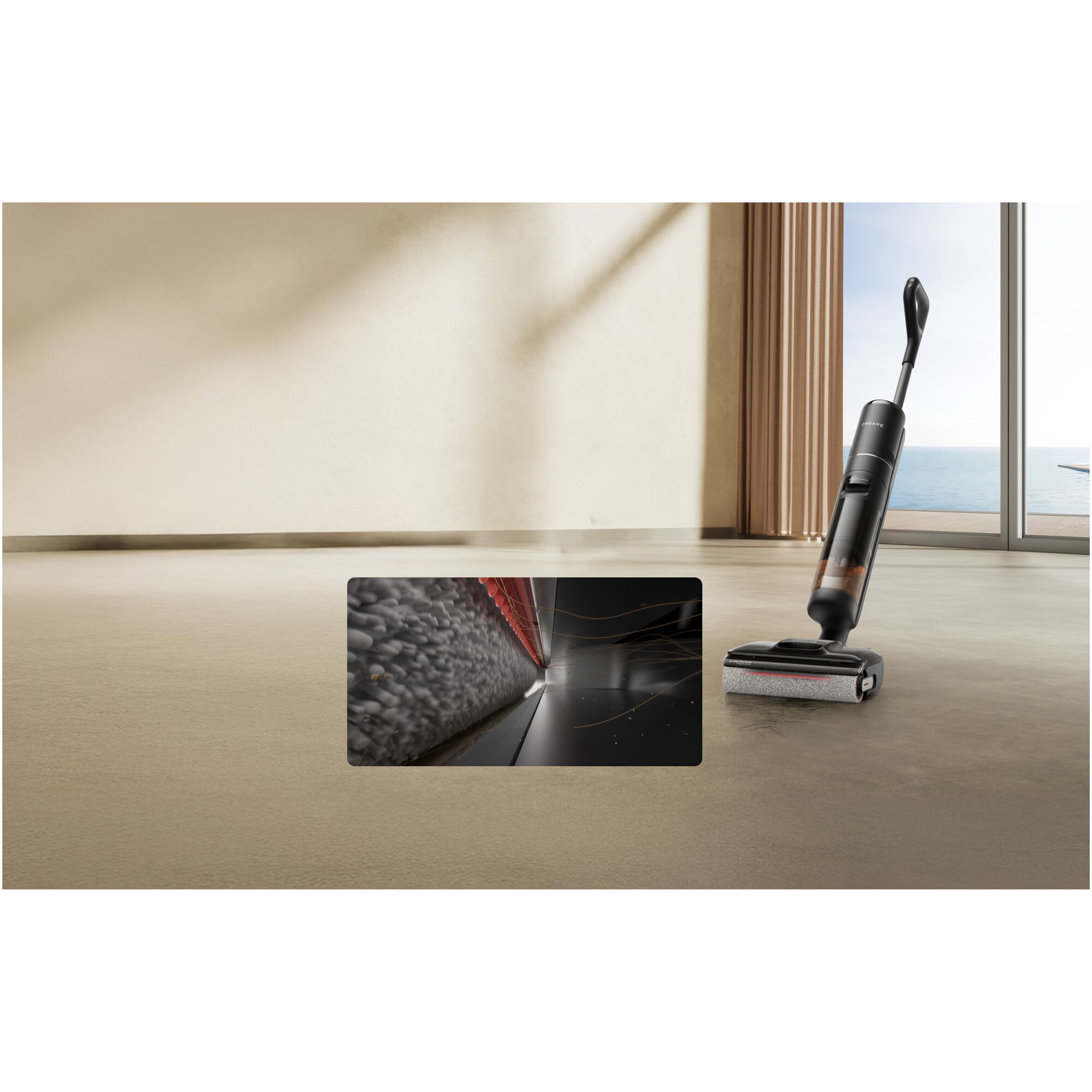 Aspirator vertical umed uscat Dreame H12 Pro FlexReach HHR44A, 18.000Pa, 400W, baterie 4000mAh, autonomie 50min, rezervor apa curata 800ml, apa murdara 700ml, auto-curatare, uscare cu aer cald, ecran LED, negru