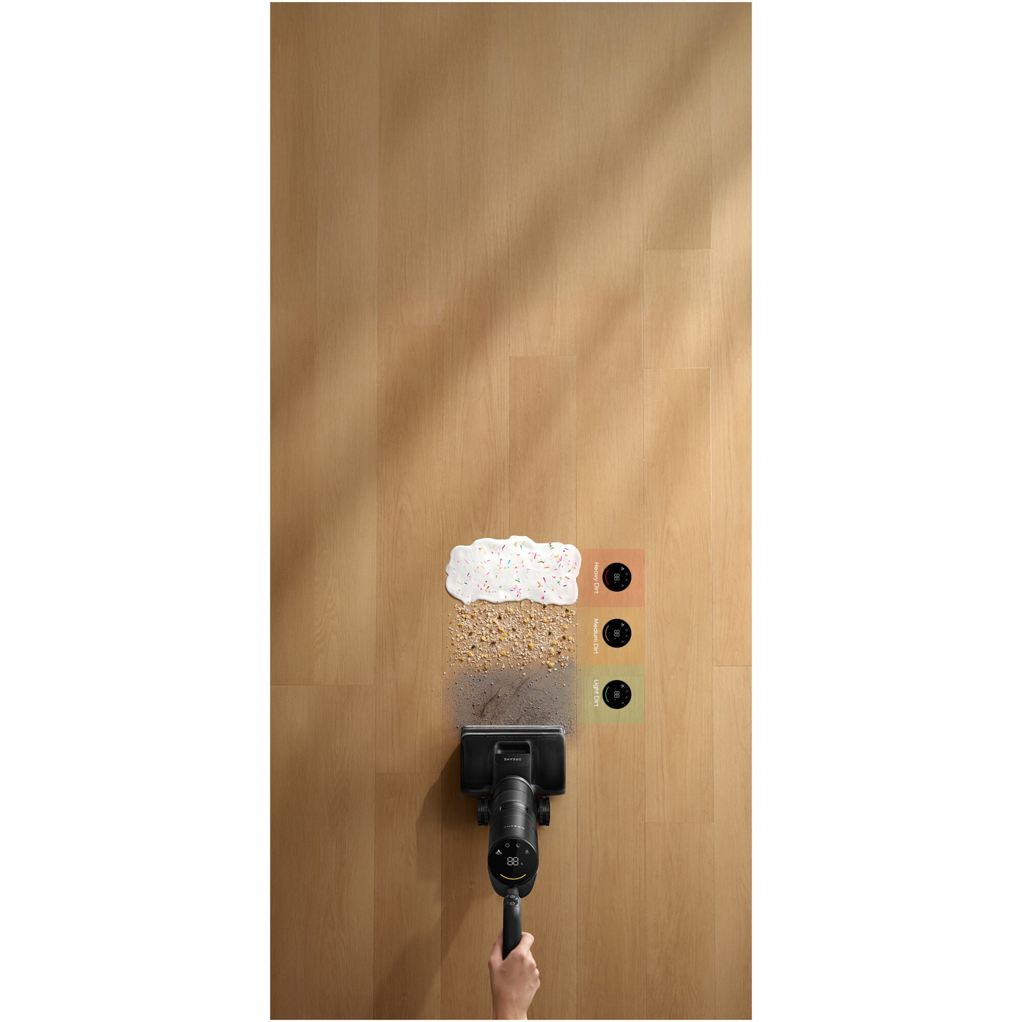Aspirator vertical umed uscat Dreame H12 Pro FlexReach HHR44A, 18.000Pa, 400W, baterie 4000mAh, autonomie 50min, rezervor apa curata 800ml, apa murdara 700ml, auto-curatare, uscare cu aer cald, ecran LED, negru