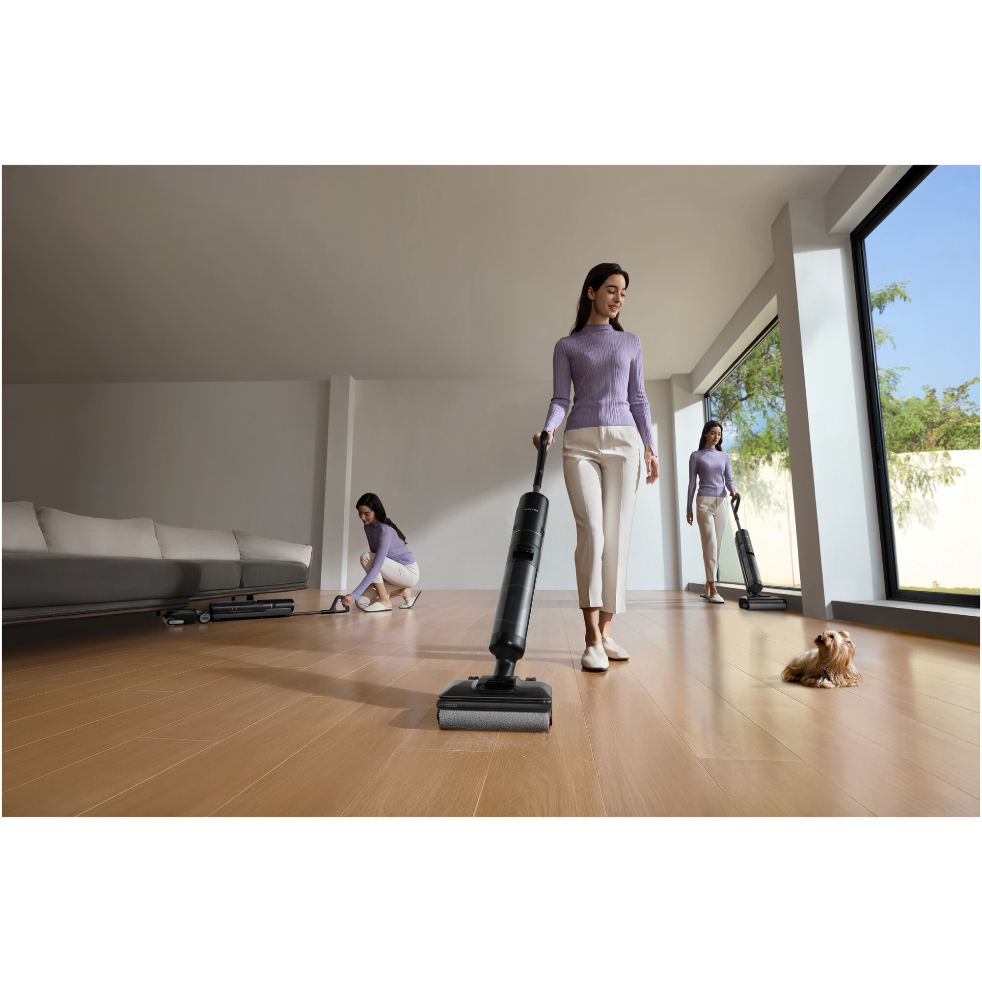 Aspirator vertical umed uscat Dreame H12 Pro FlexReach HHR44A, 18.000Pa, 400W, baterie 4000mAh, autonomie 50min, rezervor apa curata 800ml, apa murdara 700ml, auto-curatare, uscare cu aer cald, ecran LED, negru