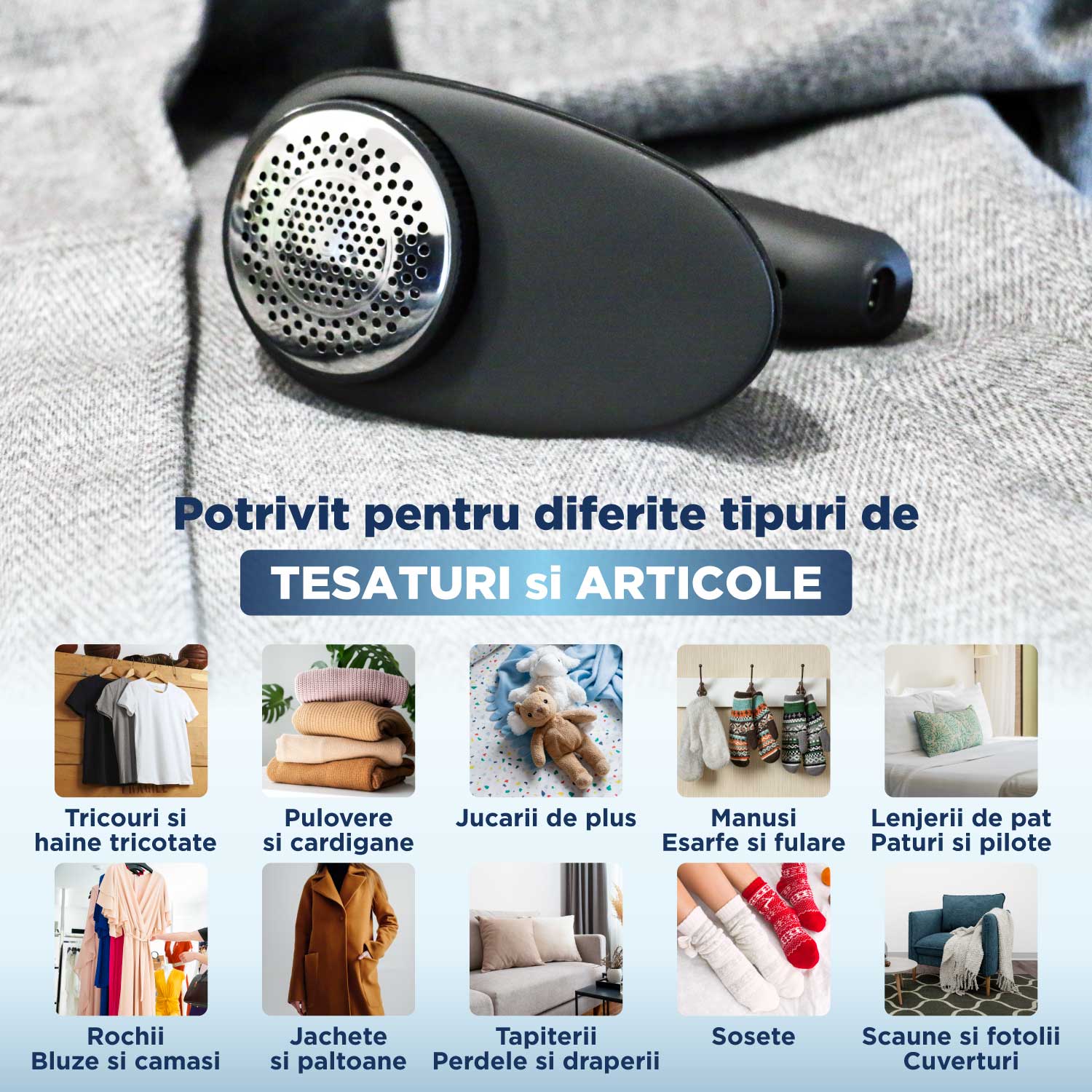 Aparat de curatat scame amXea LR-268SN Antracit, 8000 rotatii/minut, 800mAh, 1x lama rezerva
