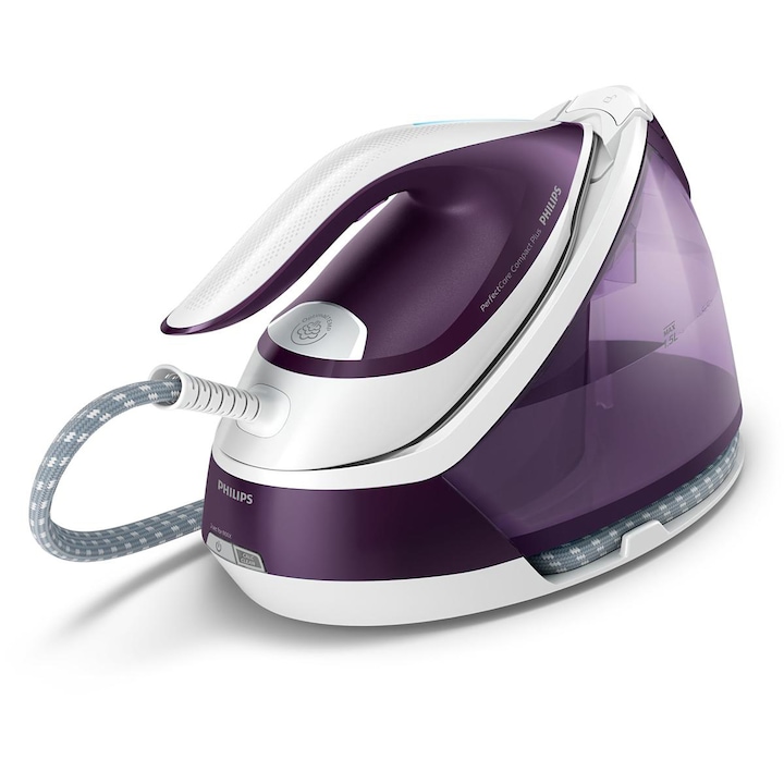 Fier de calcat, Philips, GC7933/30, PerfectCare, Compact Plus, 2400 W, Rezervor de apa 1.5 L, 6.5 bar, Violet