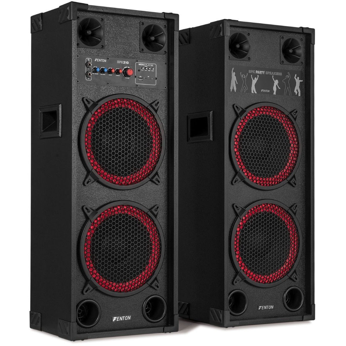 Set de difuzoare active + pasive Fenton SPK-210 1200W (2 x 10″) (MP3 + BLUETOOTH)