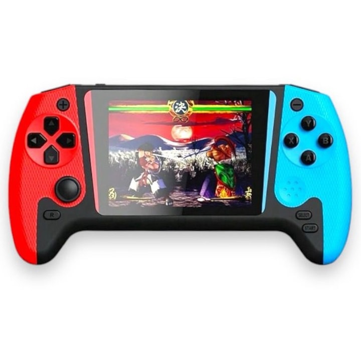 Consola de Jocuri Portabila - 500 Jocuri Clasice, Conectare la Televizor prin Cablu AV, Ecran Color HD, Baterie de Lunga Durata, Reincarcabila USB - Multicolor