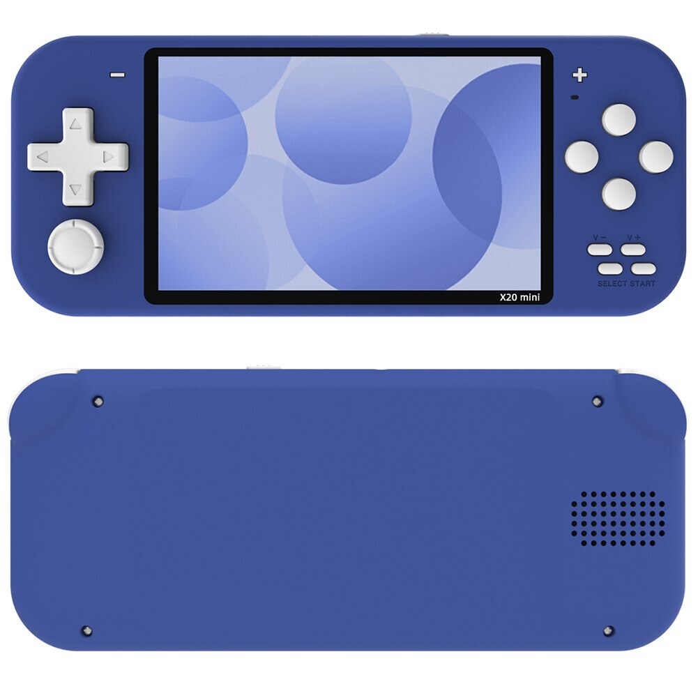 Consola de jocuri portabila, STELS, X20 Mini, Tehnologie inteligenta, Ecran color de 4.3 inch, 10.000 de jocuri, Albastru