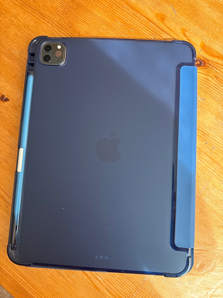 Husă tip carte OSIRION pentru iPad Pro 11 inch, suport magnetic, Auto Sleep/Wake, albastră închis
