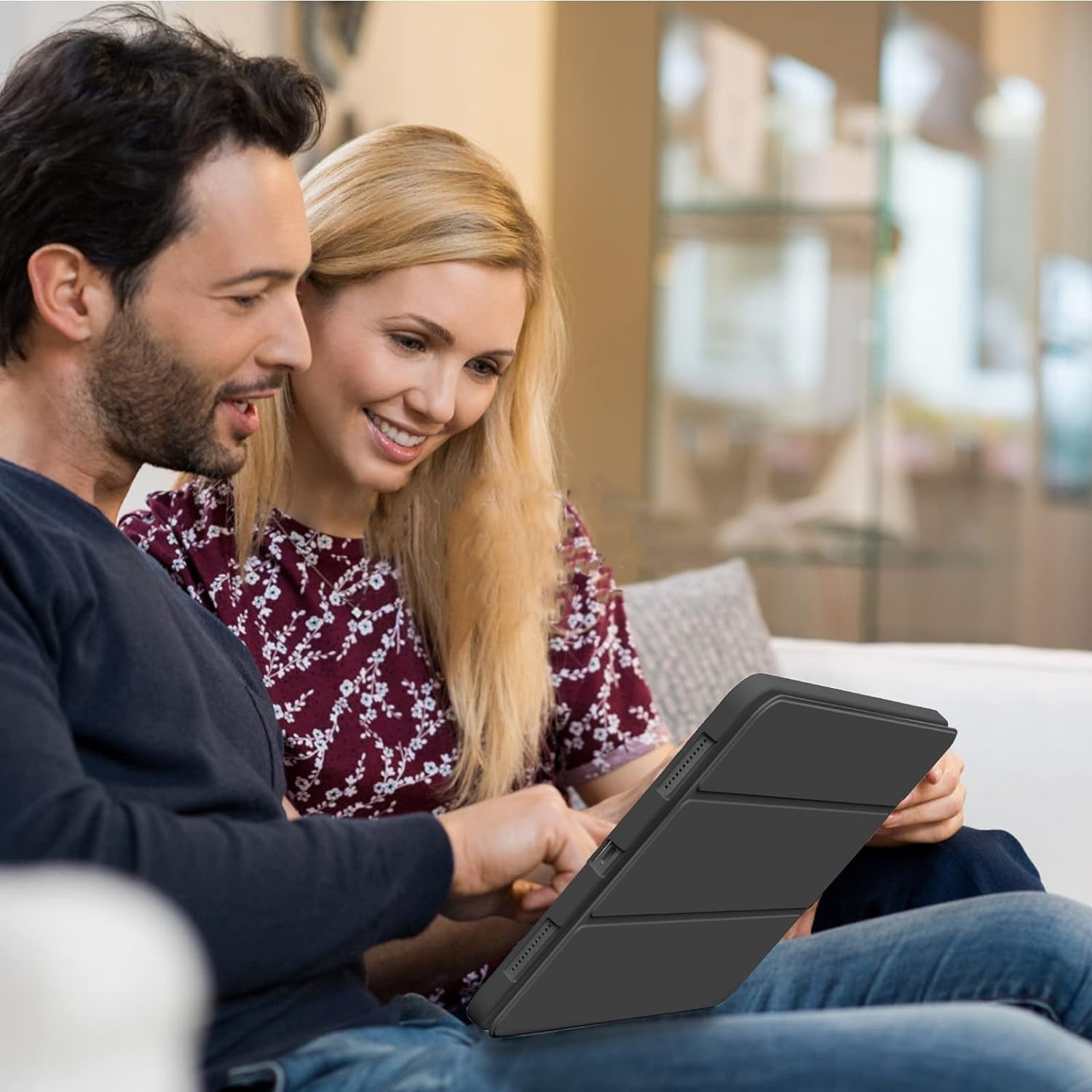 Husa Ultra Slim pentru Xiaomi Redmi Pad 2, 11.0" (2025), Silicon TPU, Smart Cover - Negru