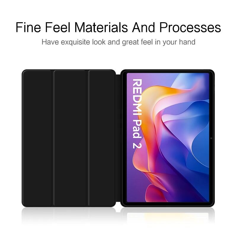 Husa Ultra Slim pentru Xiaomi Redmi Pad 2, 11.0" (2025), Silicon TPU, Smart Cover - Negru