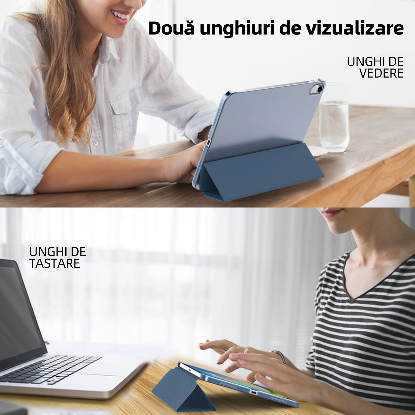 Husa tableta de protectie, Compatibila Apple iPad 10.9 inch 2022, Husa suport pentru creion, Bolongking®, Mov