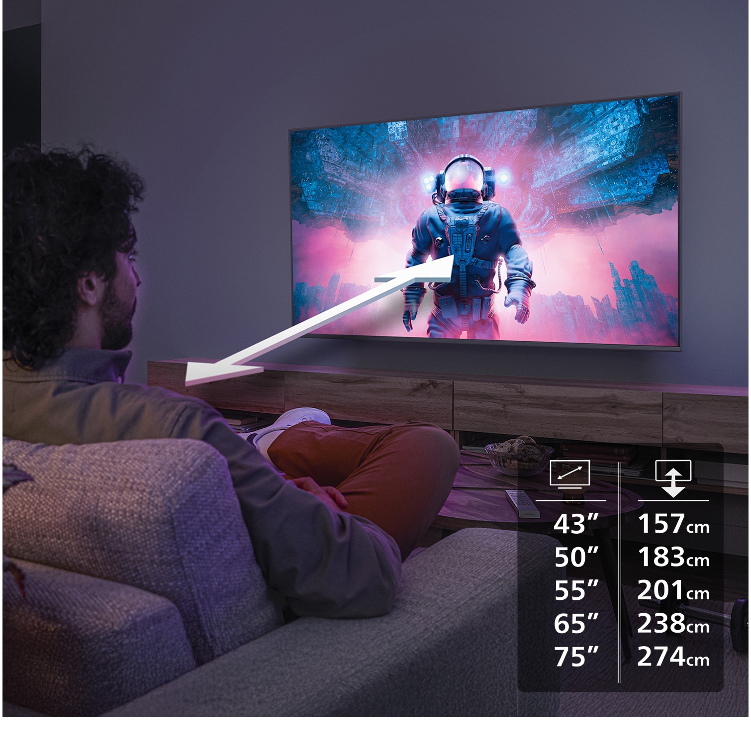 Televizor Philips QLED 65PUS7810, 164 cm, Smart TV, 4K Ultra HD, Clasa E (Model 2025)
