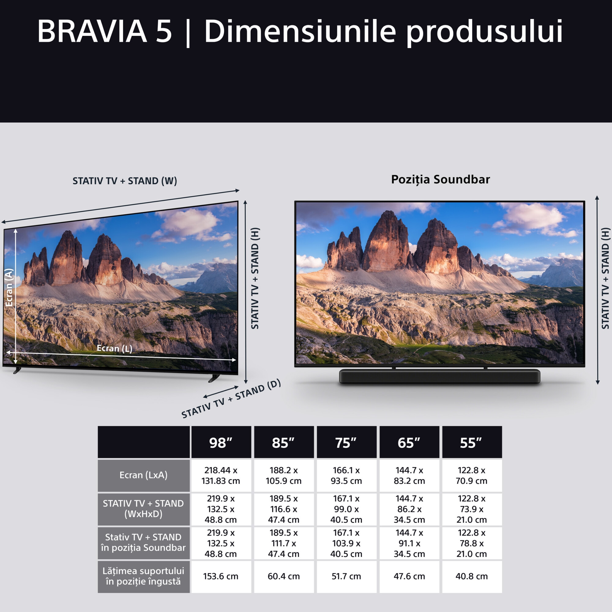 Televizor Sony BRAVIA 5 XR l Mini LED 55XR59, 139 cm, Smart Google TV, 4K Ultra HD, 100 Hz, Clasa E (Model 2025)