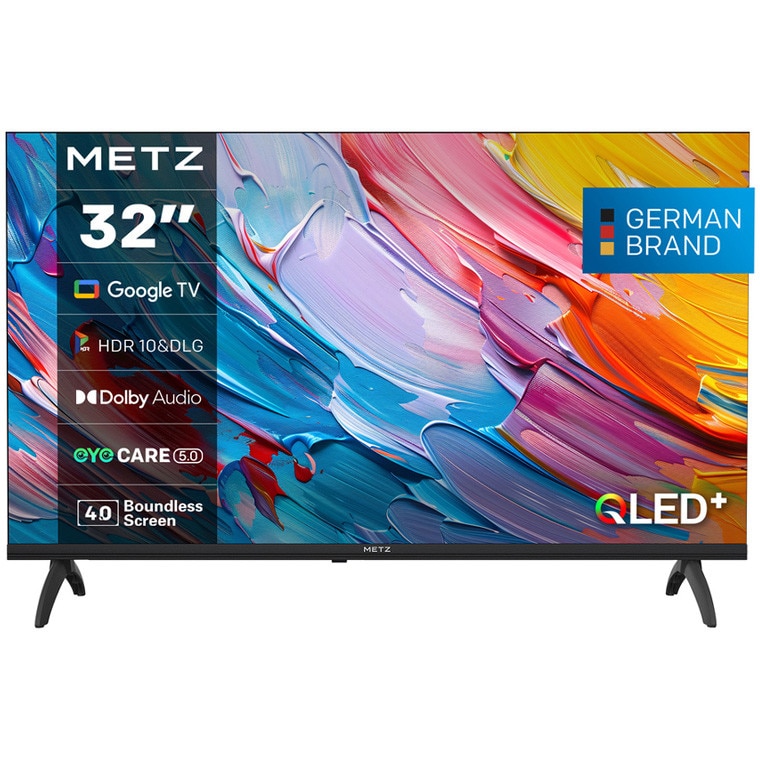 Televizor METZ QLED 32MQF7000Z, 80 cm, Smart Google TV, HD, Clasa E (Model 2025)
