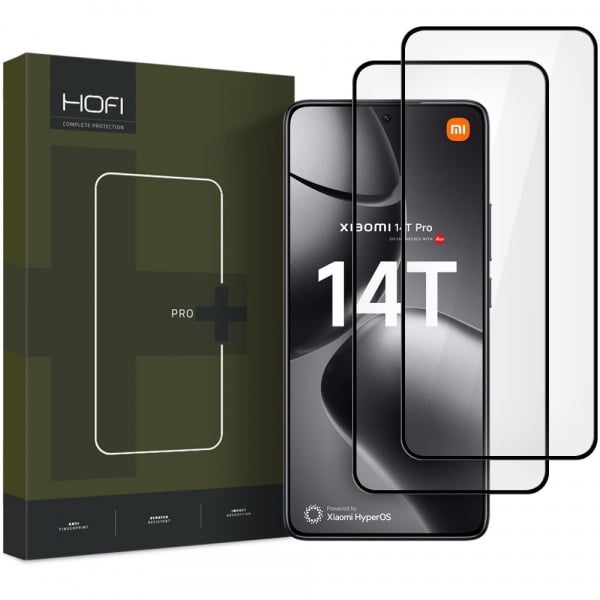 Set 2 folii protectie HOFI Full Cover Pro Tempered Glass 0.3mm compatibil cu Xiaomi 14T / 14T Pro Black