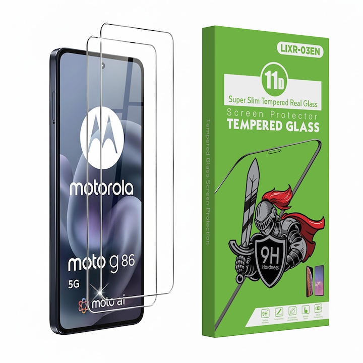 Set 2x Folie de Protectie LIXR-03EN pentru Motorola Moto G86/G86power, Sticla Securizata 9H+, Claritate Super HD, Tratament Oleofobic, Anti Amprente