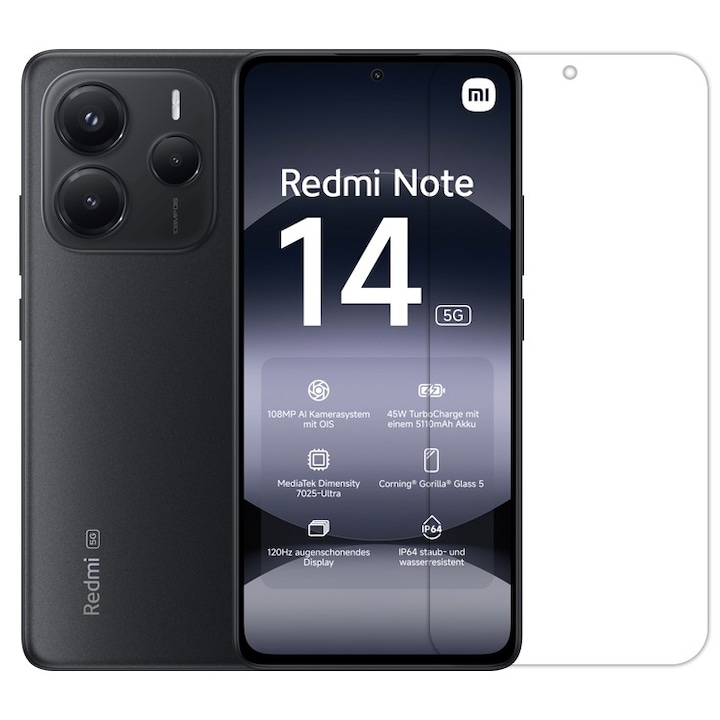 Folie Sticla Securizata pentru Xiaomi Note 14, Flippy, Sticla de Protectie Compatibila cu Xiaomi Note 14, 2.5D, HD, Transparenta