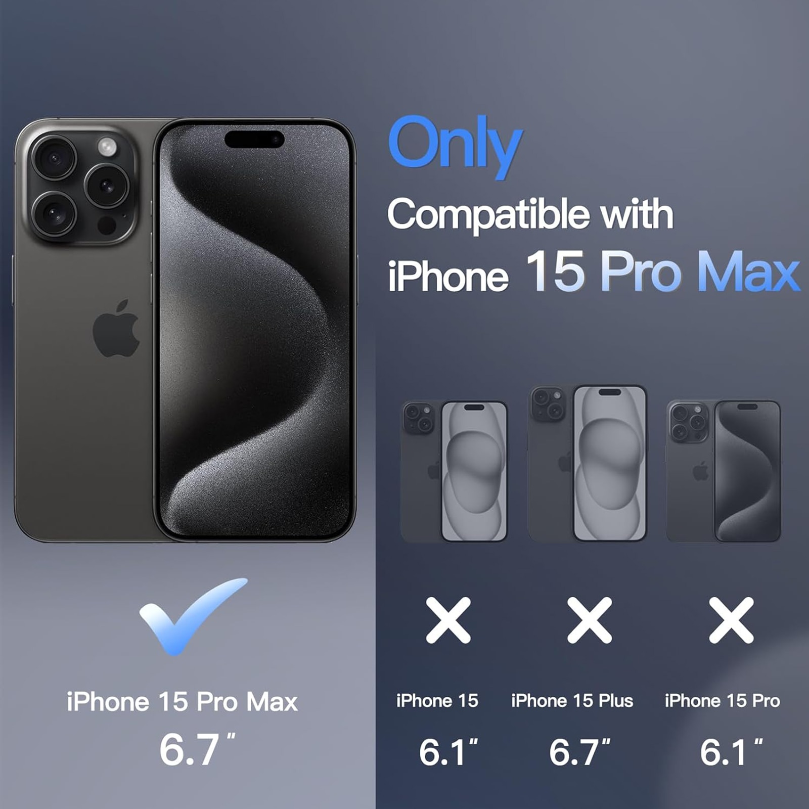Husa pentru iPhone 15 Pro Max, SINBINTA, Cu carpa de curatare, Atractie magnetica, Cu incarcare Magsafe, Rezistent la petele de ulei, Subtire anti-alunecare, Durabil, TPU/Policarbonat, Negru