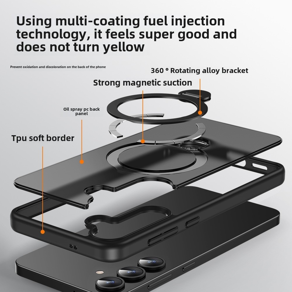 Husa pentru Samsung Galaxy S25 Ultra, Magnetic MagSafe, Suport Rotativ Magnetic 360 Negru